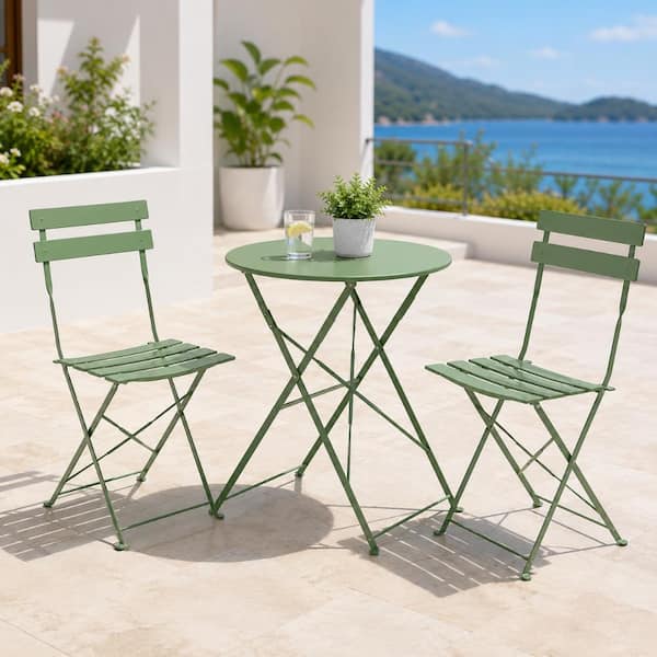 White 3-Piece Rust-Resistant Cast Aluminum Outdoor Bistro Set