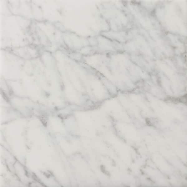 EMSER TILE Bianco Gioia 18 in. x 18 in. Marble Floor and Wall Tile (2.25 sq. ft.)