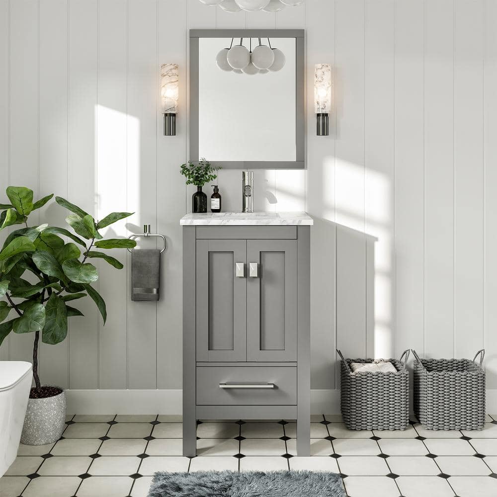Eviva London 20 in. W x 18 in. D x 34 in. H Bathroom Vanity in Gray