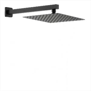 Rain Shower Head 1-Spray Patterns with 1.8 GPM 16 in. ‎Wall Mount Rain Fixed Shower Head in Black.