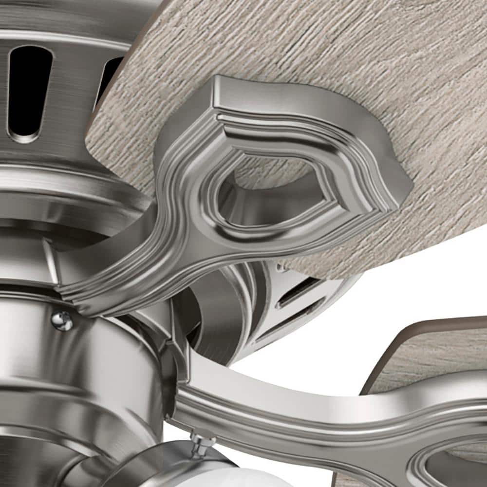Brushed Nickel 52" Low Profile Ceiling Fan with LED Lights