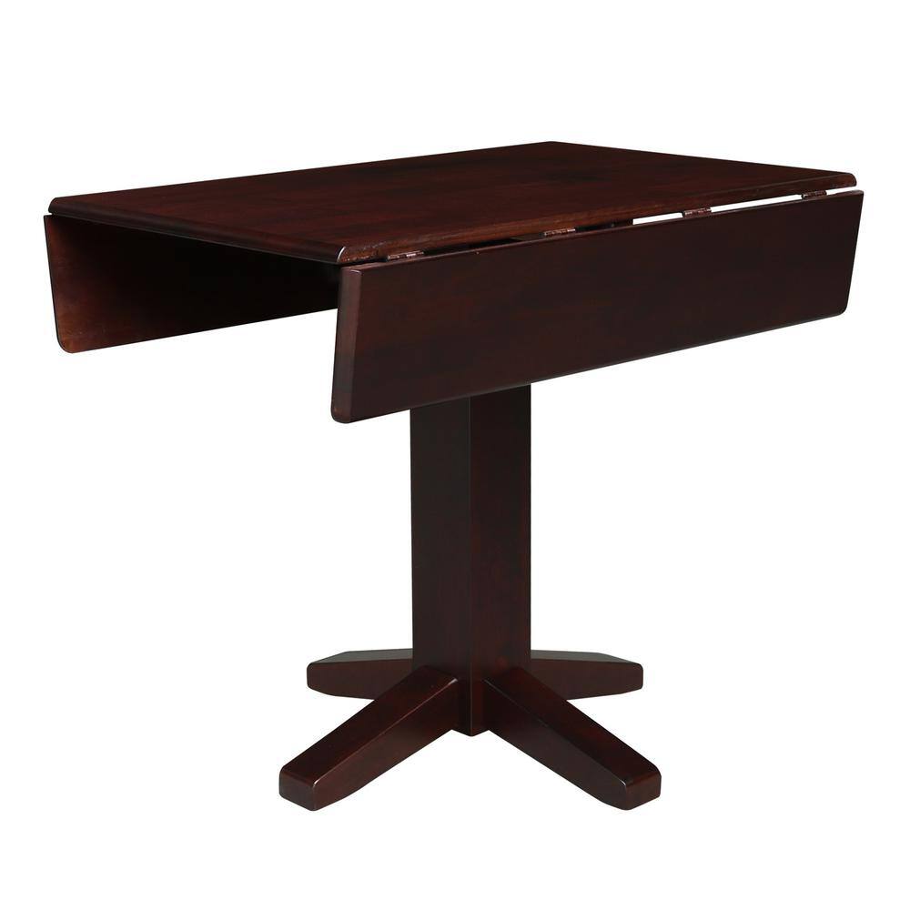 36'' Rich Mocha Solid Wood Extendable Dining Table