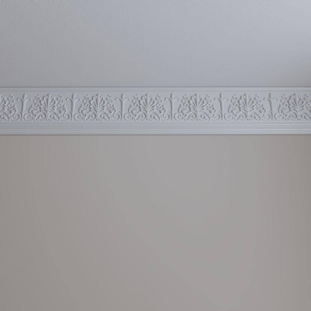 Primed White Geometric Crown Moulding Panel Sample