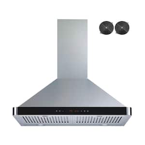 30 in. 439 CFM Convertible CFM Wall Mount Range Hood in Stainless Steel with Baffle and Charcoal Filters