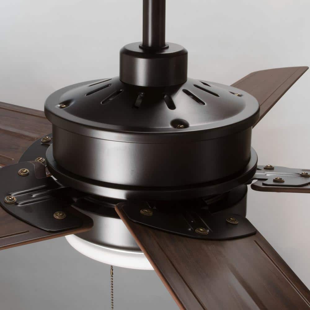 Whirl 60" Antique Bronze Ceiling Fan with Walnut Blades and LED Light