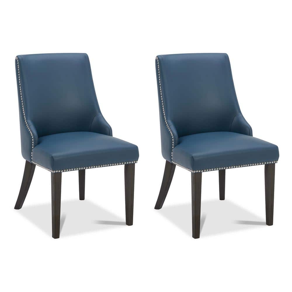 Spruce & Spring Merope Blue Faux Leather Dining Chair (Set of 2 ...