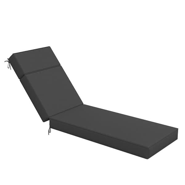 WNP 71 in. x 21 in. x 4 in. Premium Waterproof Chaise Lounge Cushion, All-Weather Replacement for Outdoor Chairs Grey