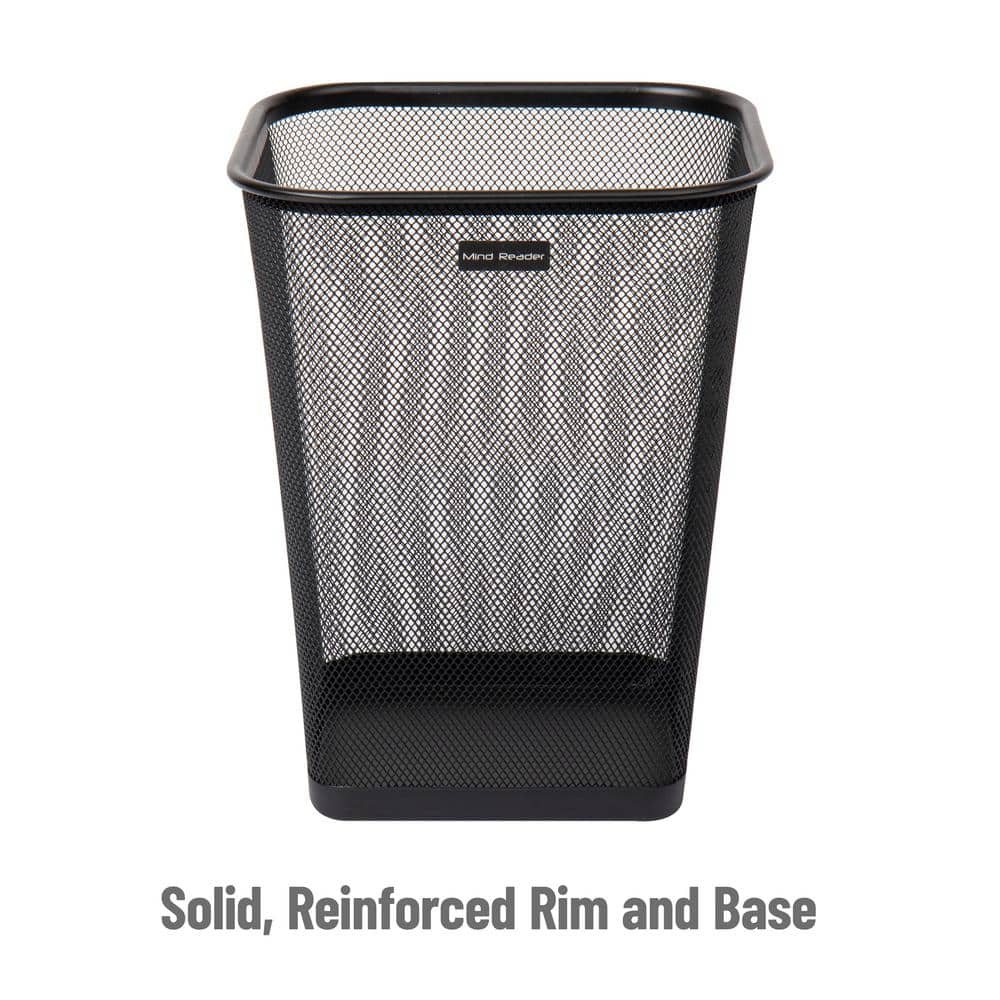 Black Stainless Steel Mesh Office Waste Baskets, Set of 4