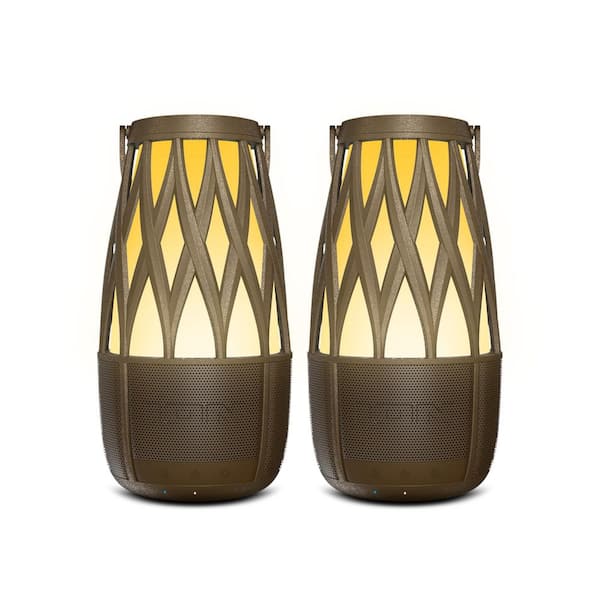 ION Audio iSP136BK Tahiti Speaker Pair Solar Lantern Style Outdoor