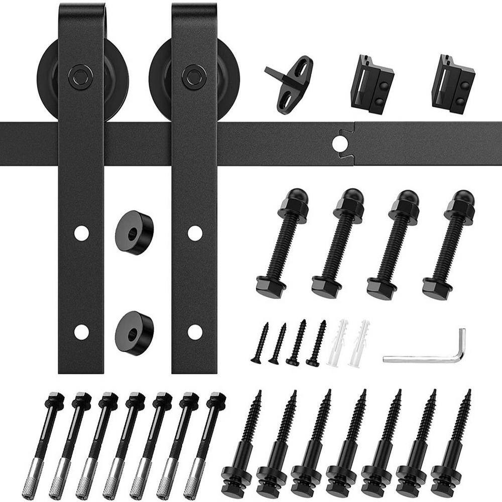 12 ft./144 in. J-Shaped Sliding Barn Door Track and Hardware Kit for Single Door price history on PriceWatchPro