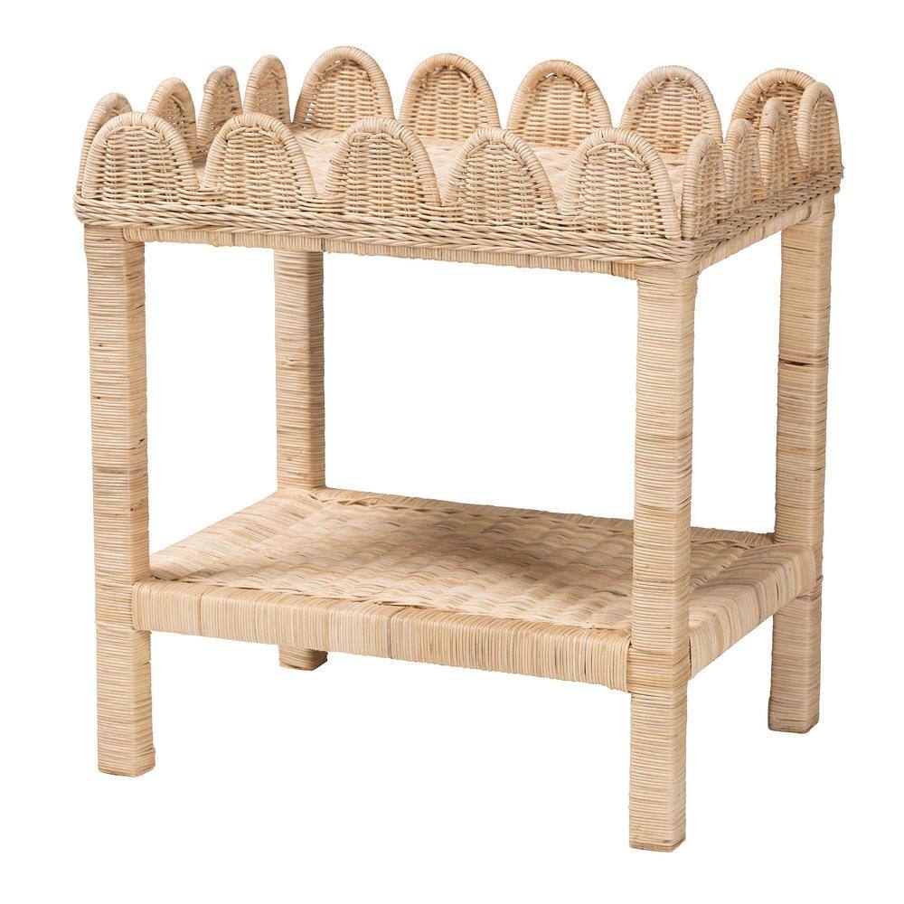 Sumana 25.6 in. Natural Rectangle Wicker Rattan End Table - thumbnail 8