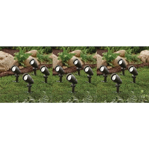 200 Lumen Millennium Black Integrated LED Outdoor Landscape Flood Lights with Adjustable Light Color (12-pack)