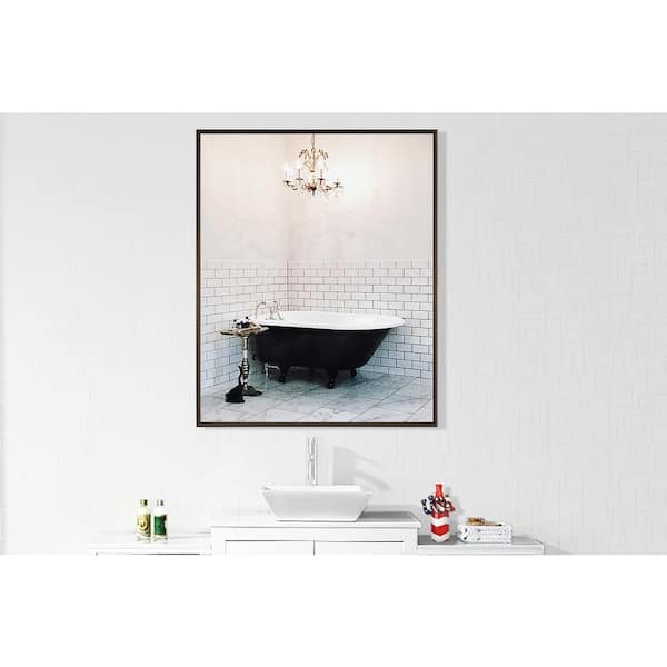Unbranded 27 in. W x 33 in. H Framed Rectangular Bathroom Vanity Mirror in Bronze