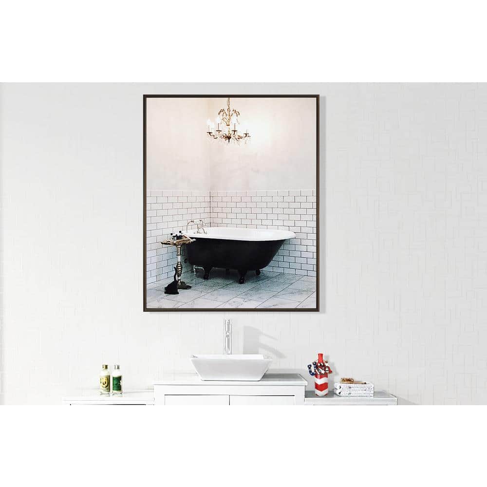 24 in. W x 30 in. H Framed Rectangular Bathroom Vanity Mirror in Bronze