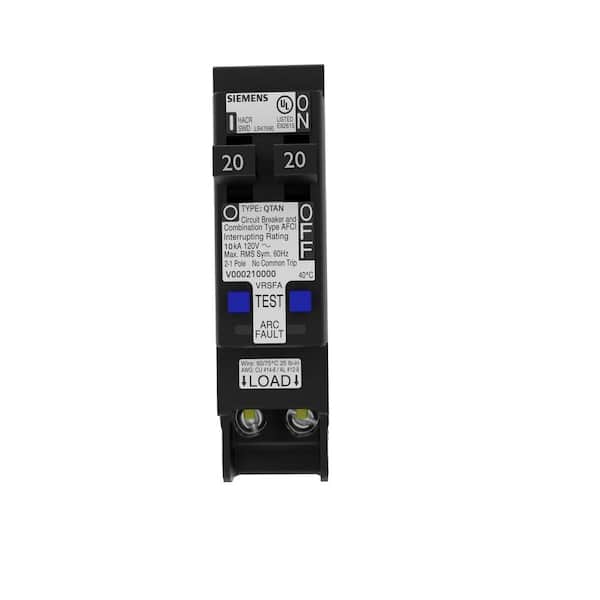 Siemens 20 Amp 120-Volt 1-Pole Tandem CAFCI Type QTA Circuit Breaker RBPU