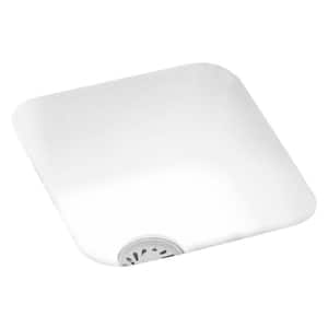 White Solid Surface 13 in. Undermount Bar Sink