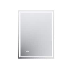 48 in. W x 36 in. H Rectangular Frameless Anti-Fog LED Light Vertical Wall Mounted Bathroom Vanity Mirror in Sliver