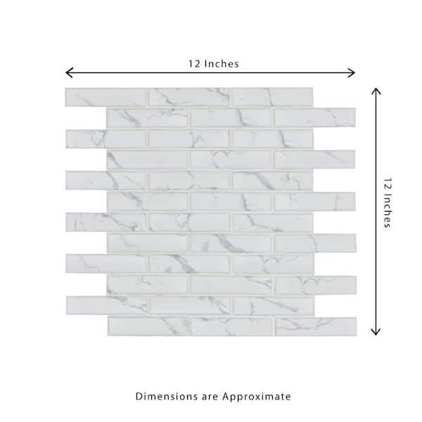 MSI - Carrara Subway 12 in. x 12 in. x 0.24 in. Matte Porcelain Mesh-Mounted Mosaic Floor and Wall Tile (0.98 sq. ft./Each)