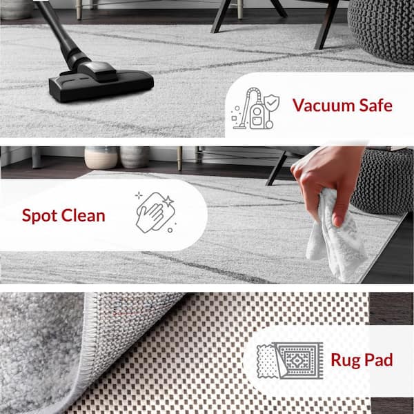 nuLOOM Thigpen Contemporary Stripes Gray 9 ft. x 12 ft. Area Rug