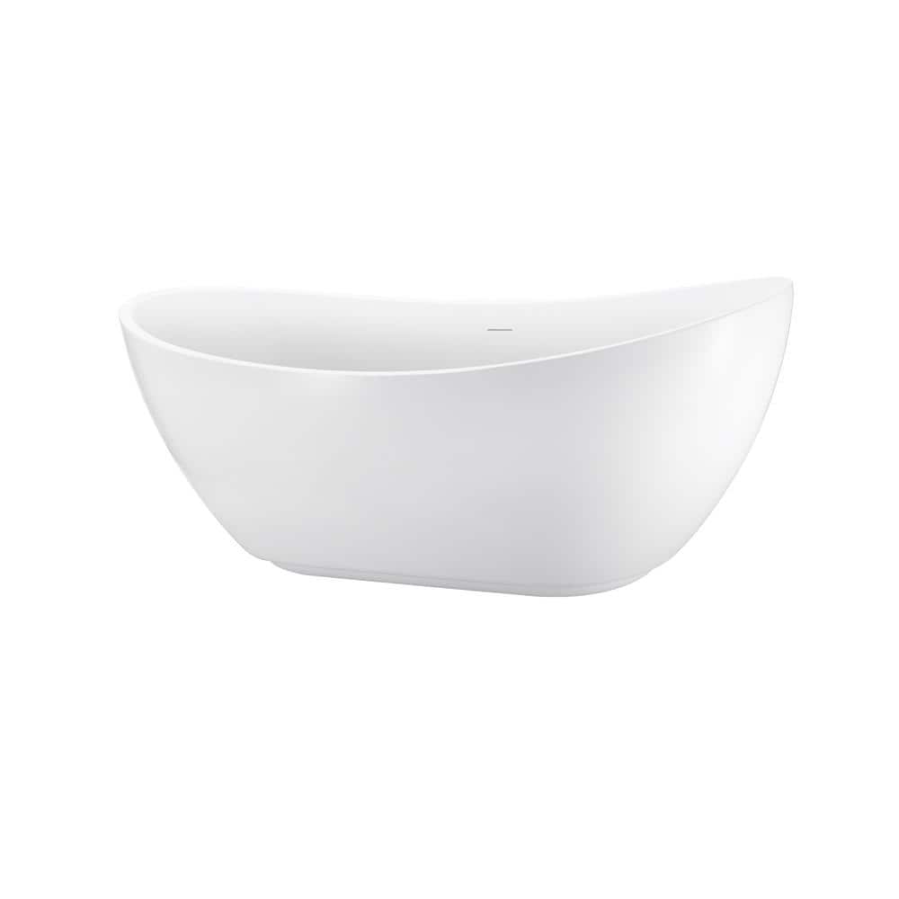 Contemporary 62.20 in. x 28.35 in. Soaking Bathtub with Reversible Drain in