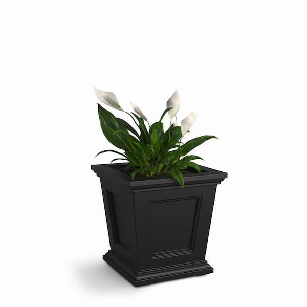 Mayne 16 in. Fairfield Square Planter - Black