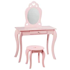 Pink Kids Dressing Play Table Set