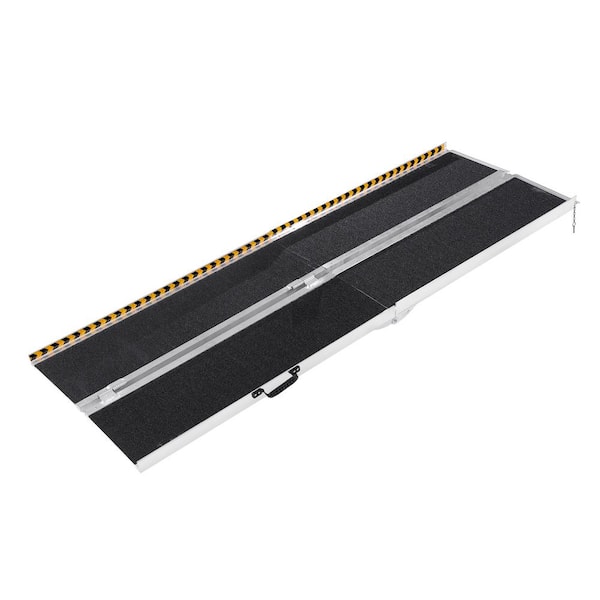 Portable Wheelchair Ramp, 7 ft. 800 lbs. Capacity, Non-Slip Aluminum Folding Threshold Ramp, Foldable Mobility Scooter