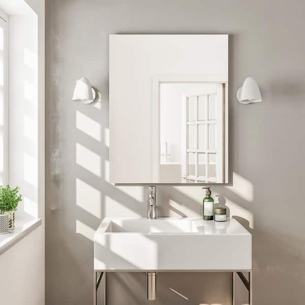 eviva sleek frameless bathroom wall mirror