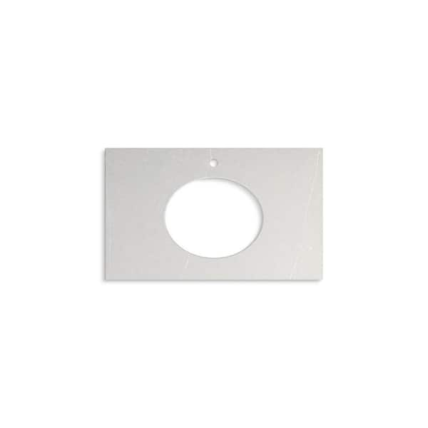 Silestone 37 in. W x 22.4375 in. D Quartz Oval Cutout with Vanity Top in Eternal Serena