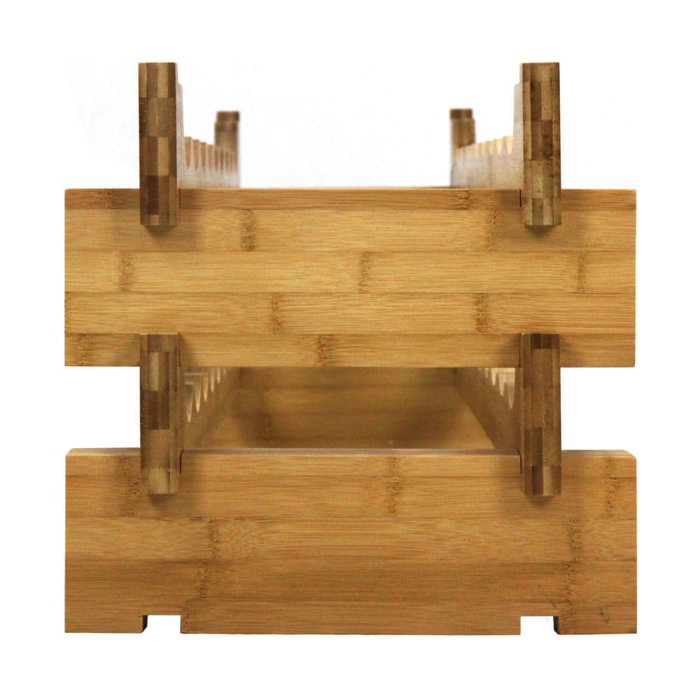 Oceanstar Medium Wood 18-Bottle Stackable Bamboo Wine Rack