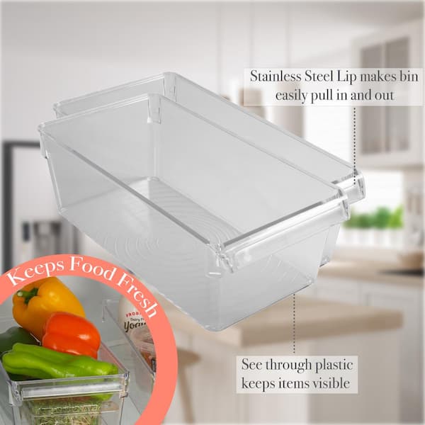 2 Refrigerator Drawer Storage Boxes, Transparent Vegetable, Egg, And Fruit  Refrigerator Crisper Boxes