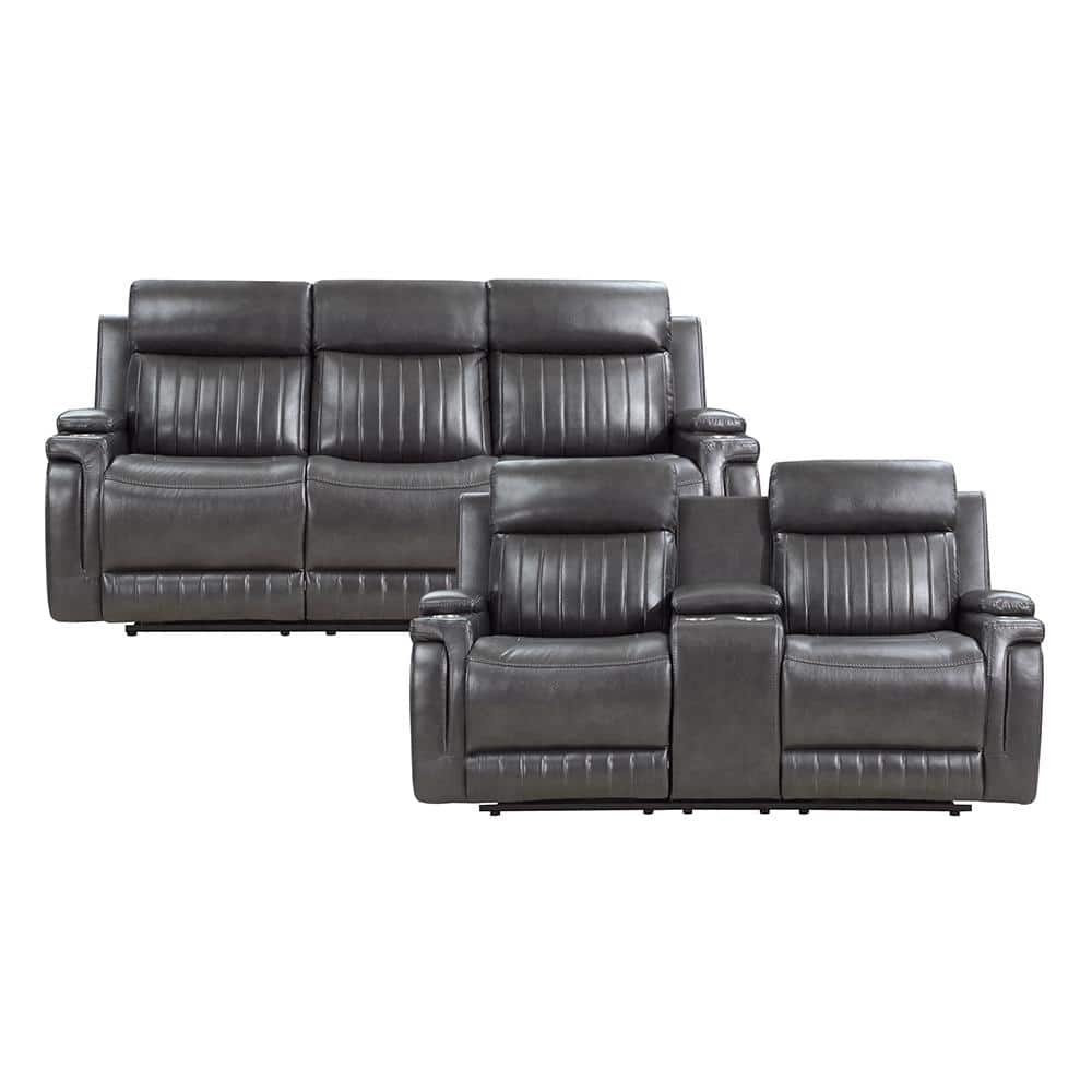 Wise 82 in. W. Straight Arm Faux Leather Rectangle 2-Piece Manual Reclining
