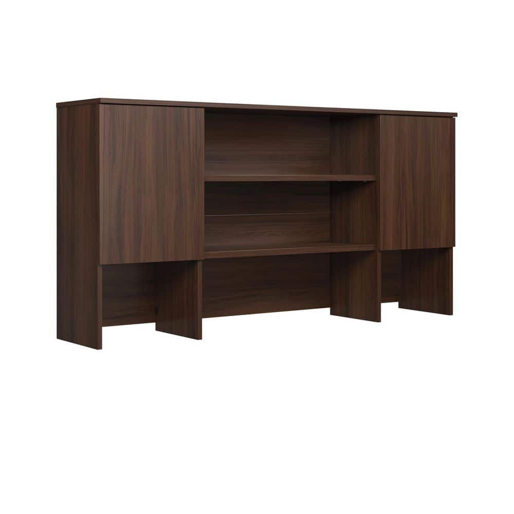 Noble Elm Brown Engineered Wood 72" Storage Hutch with Adjustable Shelves