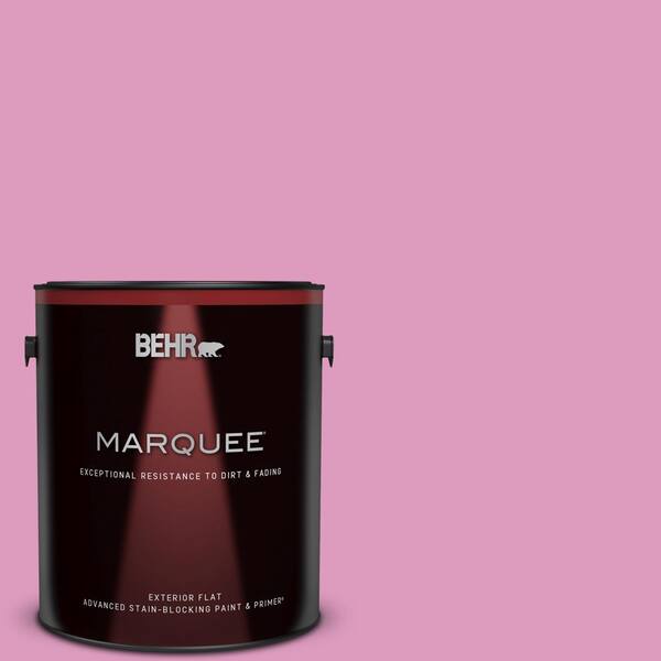 BEHR MARQUEE 1 gal. #690B-4 Pink Begonia Flat Exterior Paint & Primer