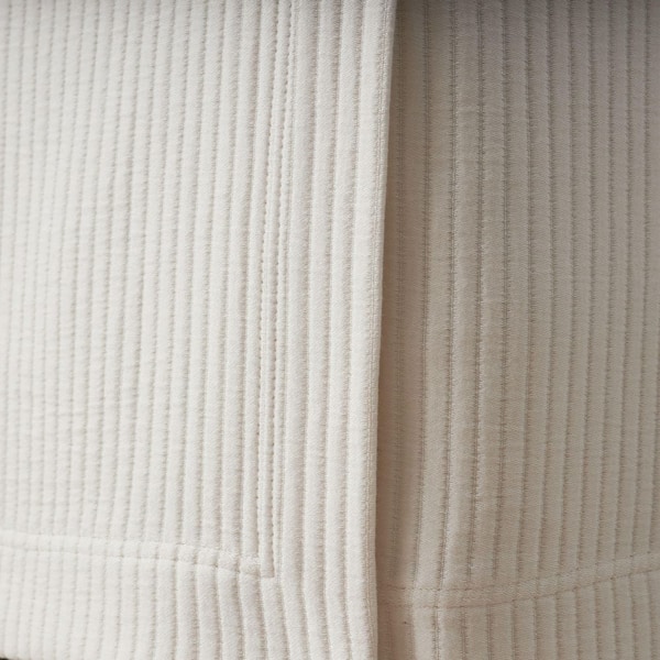 Company Cotton 18 in. Vertical Stripe Ivory Twin Bed Skirt