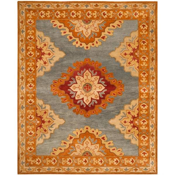 Safavieh Heritage Blue Rust 8 Ft X 10, Solid Color Area Rugs 8×10