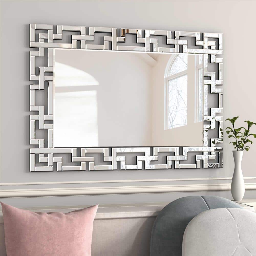 Irregular Mirror for Wall,Bathroom Mirrors for Vanity Entryway Living  Room,Asymmetrical Body Mirror Frameless Mirror(32''x15'')