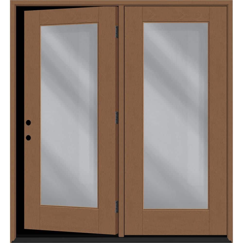 "Regency 72 in. x 80 in. Full Lite Clear Glass AutumnWheat RH CenterHinged Stained Fiberglass Retro Patio Door w/6""Jamb" price history on PriceWatchPro