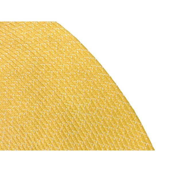 Sunsplash Braid Collection Yellow 20" x 30" Oval 100% Polypropylene Reversible Indoor/Outdoor Area Rug