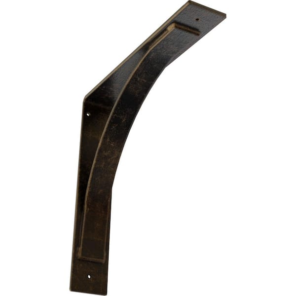 Ekena Millwork 3 in. W x 16 in. H x 16 in. D Morris Antiqued Brass Steel Bracket
