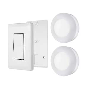 Battery Operated LED Puck Lights with Remote (2-Pack)