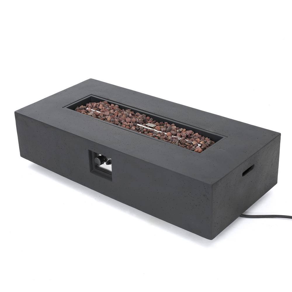 Mayfair Dark Gray Concrete Rectangular Outdoor Fire Pit