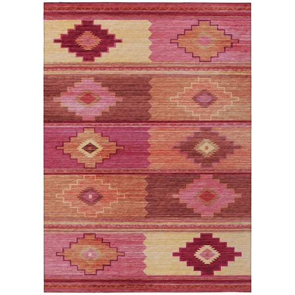 Sonora Pink 5 ft. x 7 ft. 6 in. Geometric Indoor/Outdoor Area Rug
