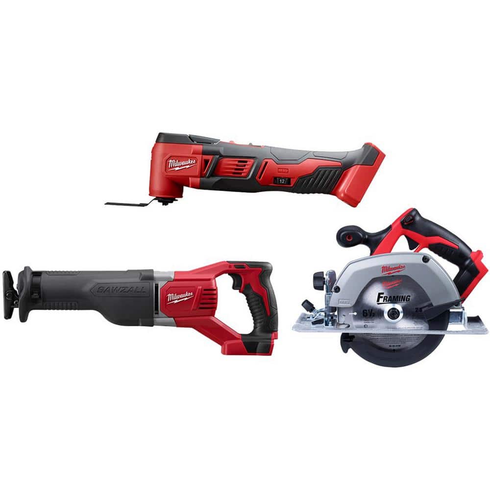 Milwaukee M18 18V Lithium-Ion Cordless Oscillating Multi-Tool with  Reciprocating Saw and 6-1/2 in. Circular Saw 2626-20-2621-20-2630-20 The  Home Depot