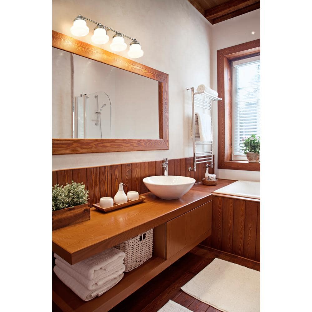 Vaughn 31.5" Brushed Nickel Vanity Light with Opal Glass Shades