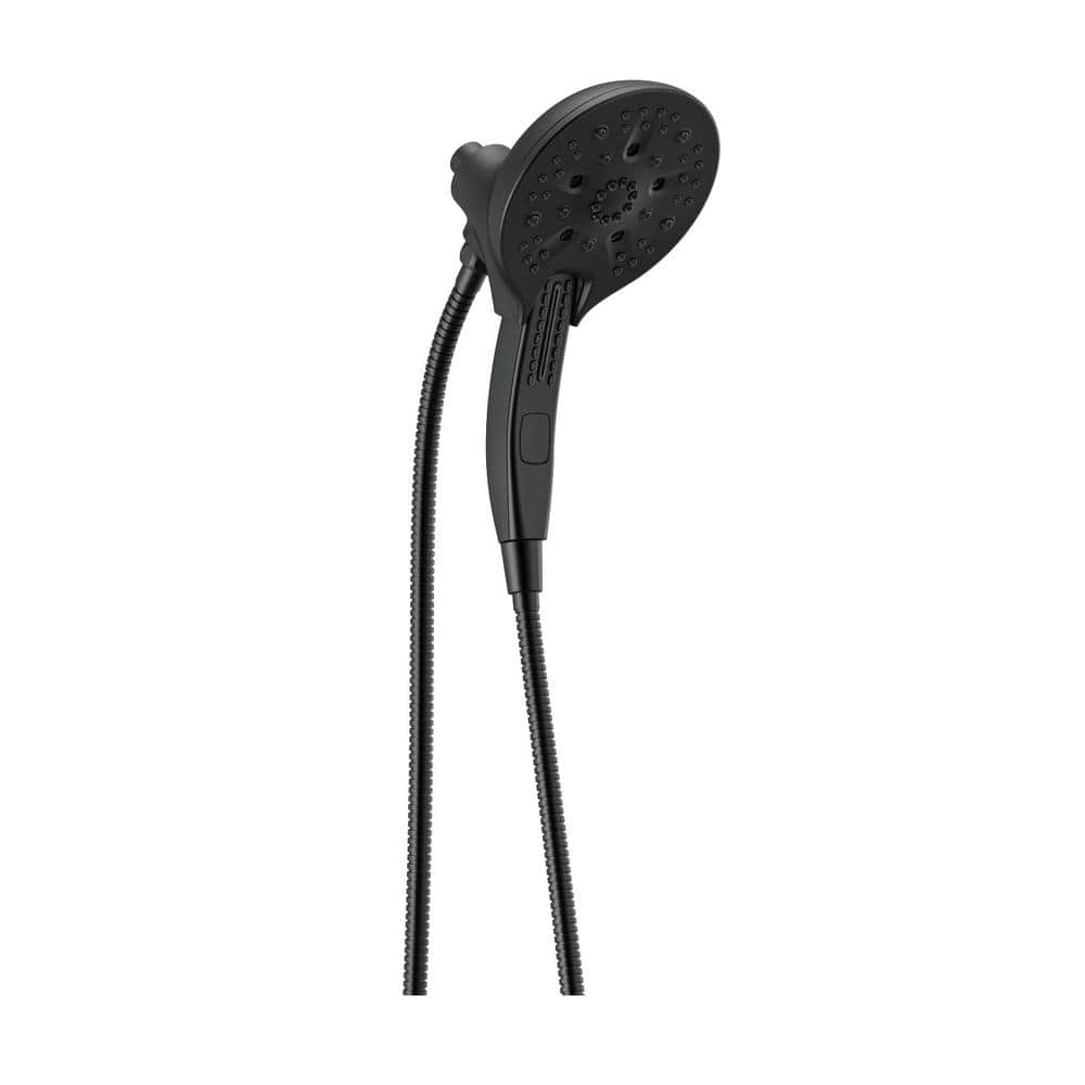 In2ition 5-Spray Patterns 2.5 GPM 6.25 in. Wall Mount Dual Shower Heads in Matte Black