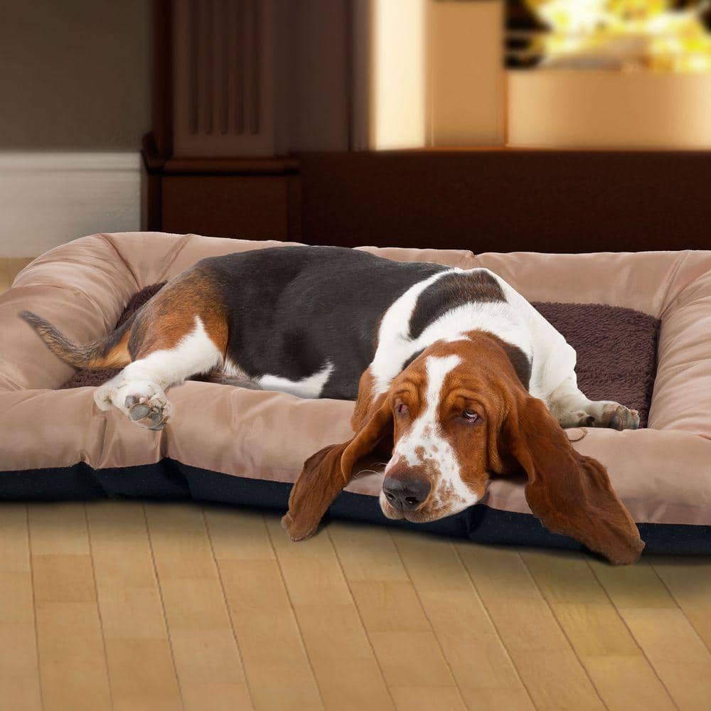 Extra Large Tan Memory Foam Cozy Pet Bed