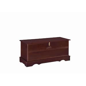 Traditional 16 in. L x 40 in. W x 18.5 in. H 2-Drawer Brown Lift Top Wooden Chest