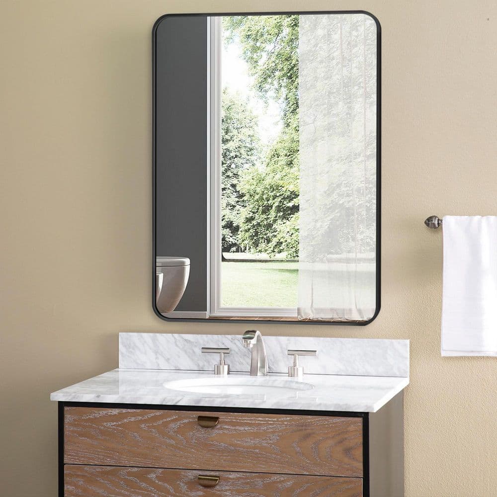 24 in. W x 32 in. H Framed Rectangular Framed Wall Bathroom Vanity Mirror i