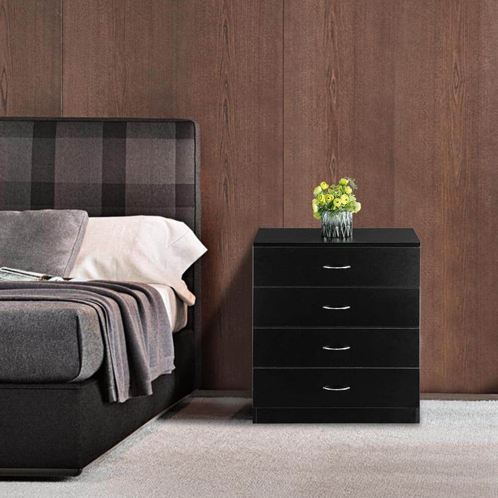 Black Farmhouse 4-Drawer Vertical Chest of Drawers